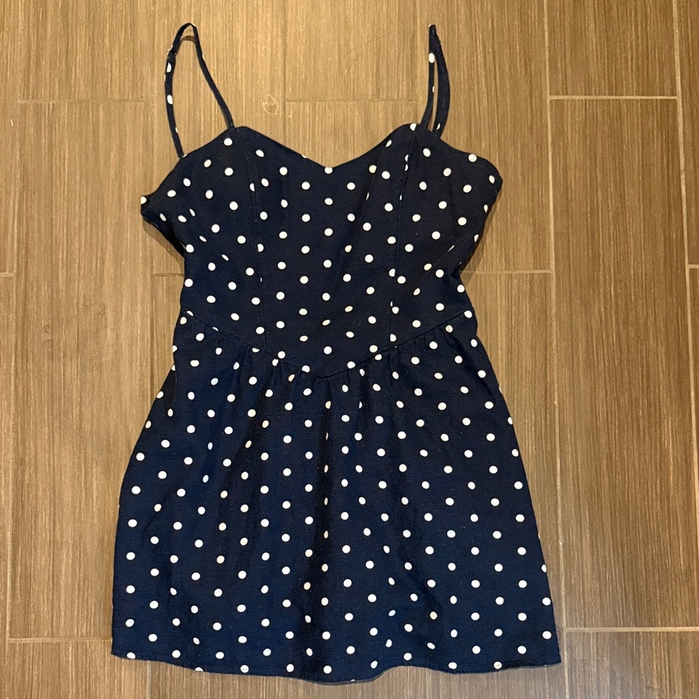 Hollister Navy Blue Polka Dot Mini Dress